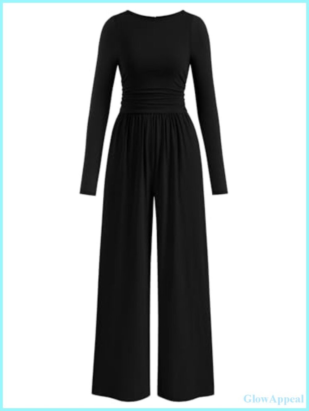 Wide Leg Long Sleeve Jumpsuit for Women Dressy Casual with Pockets